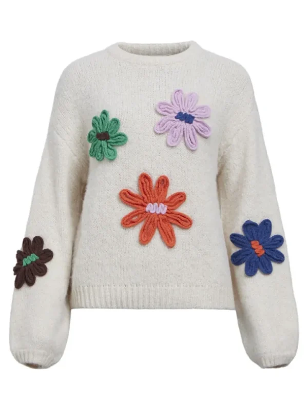 Object Jumpers & Cardigans<Lania Knit Jumper (Sandshell/Flowers)