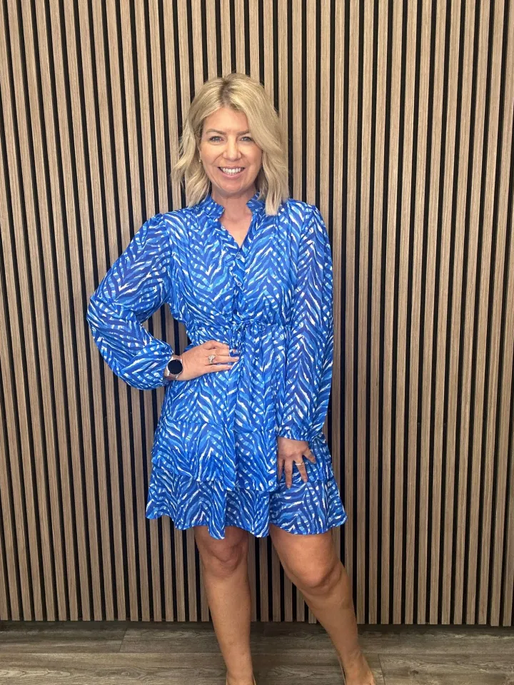 latina_mini_dress_blue_1.webp Kate & Pippa Occasionwear | Dresses<Latina Mini Dress