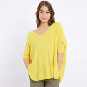 Artlove Jumpers & Cardigans<LAURINA SHORT SLEEVED JUMPER (YELLOW)