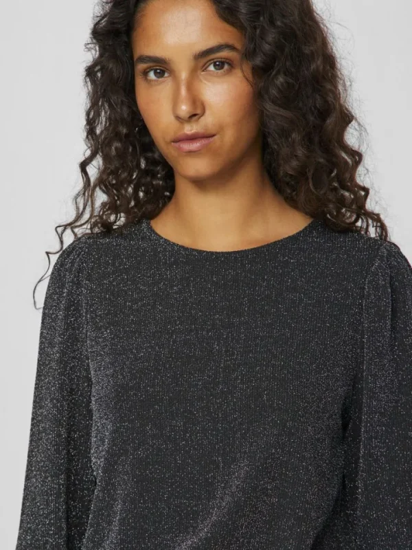 Vila Co-Ords<Leina Glitter Top ( Beauty/Silver)