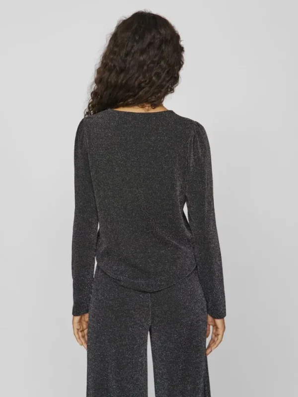 Vila Co-Ords<Leina Glitter Top ( Beauty/Silver)