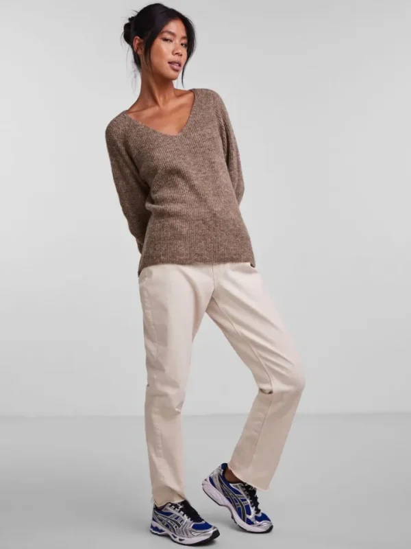 Pieces Jumpers & Cardigans<Lelle V-Neck Jumper (Fossil)