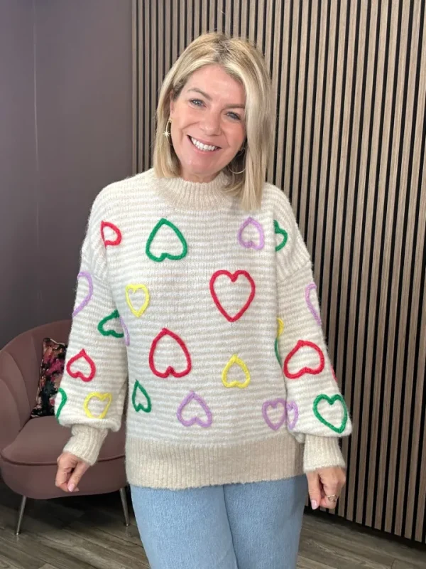 Wsl 1 Jumpers & Cardigans<Leona Hearts Jumper (Taupe)
