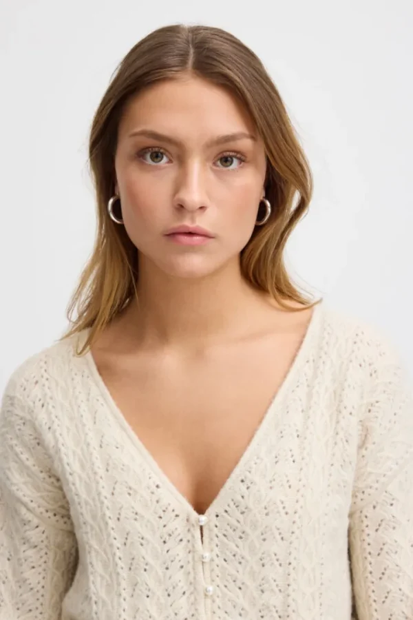 Ichi Jumpers & Cardigans<Liana Cardigan (Almond Milk)