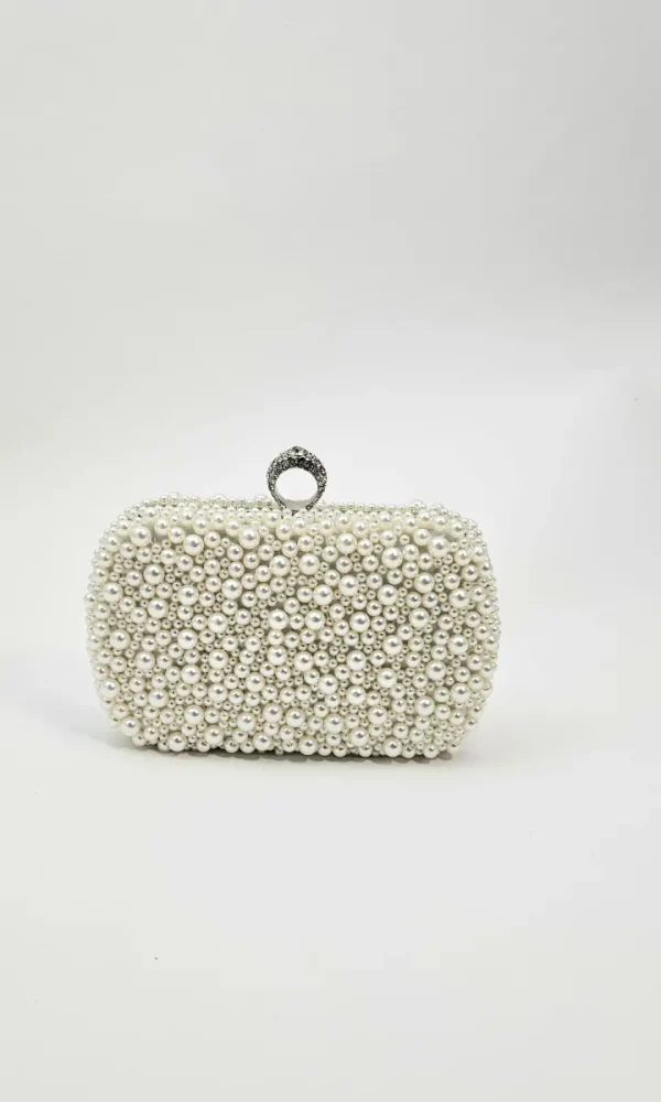 Wsl 8 Bags & Purses<LIBBY PEARL CLUTCH (PEARL/SILVER)