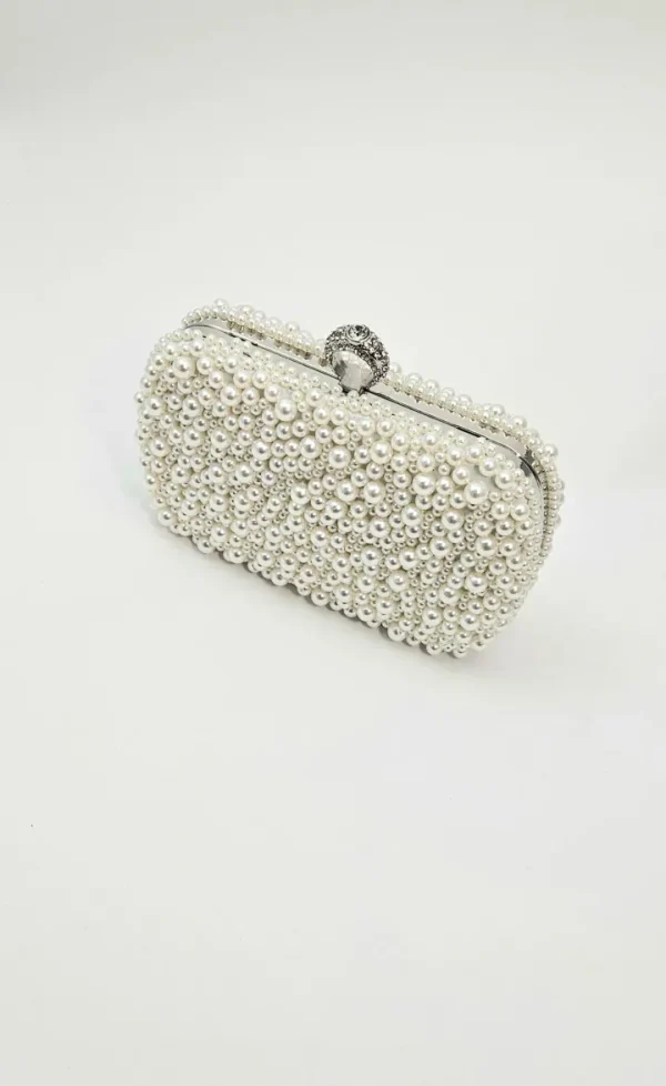 Wsl 8 Bags & Purses<LIBBY PEARL CLUTCH (PEARL/SILVER)