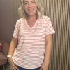 Ichi T-Shirts<LIETTA T-SHIRT (CORAL ROSE STRIPE)