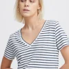 Ichi T-Shirts<LIETTA T-SHIRT (TOTAL ECLIPSE STRIPE)