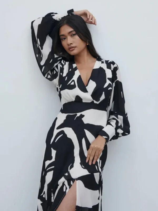 Pretty Lavish Occasionwear | Dresses<Lilianna Balloon Sleeve Midaxi Dress ( Abstract)