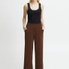Ichi Pants<LIMA WIDE LEG PANTS (BROWN)