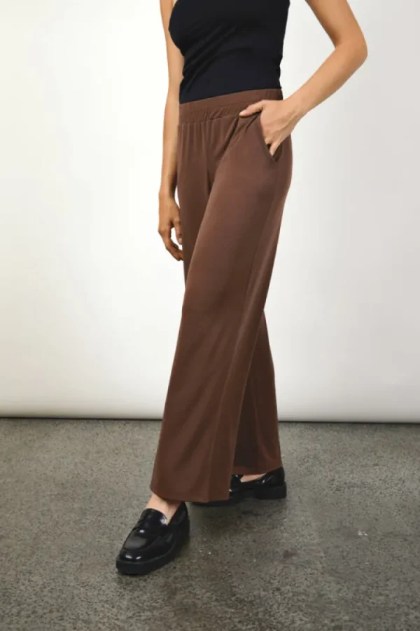 Ichi Pants<LIMA WIDE LEG PANTS (BROWN)