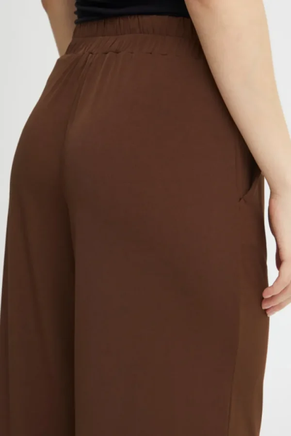 Ichi Pants<LIMA WIDE LEG PANTS (BROWN)