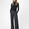 Object Pants<Linda Wide Leg Pants (Dark /Melange)