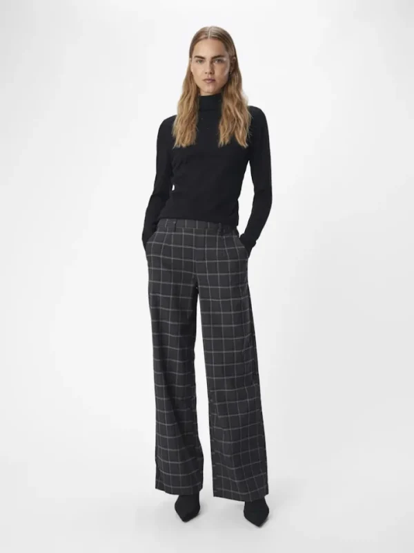Object Pants<Linda Wide Leg Pants (Dark /Melange)