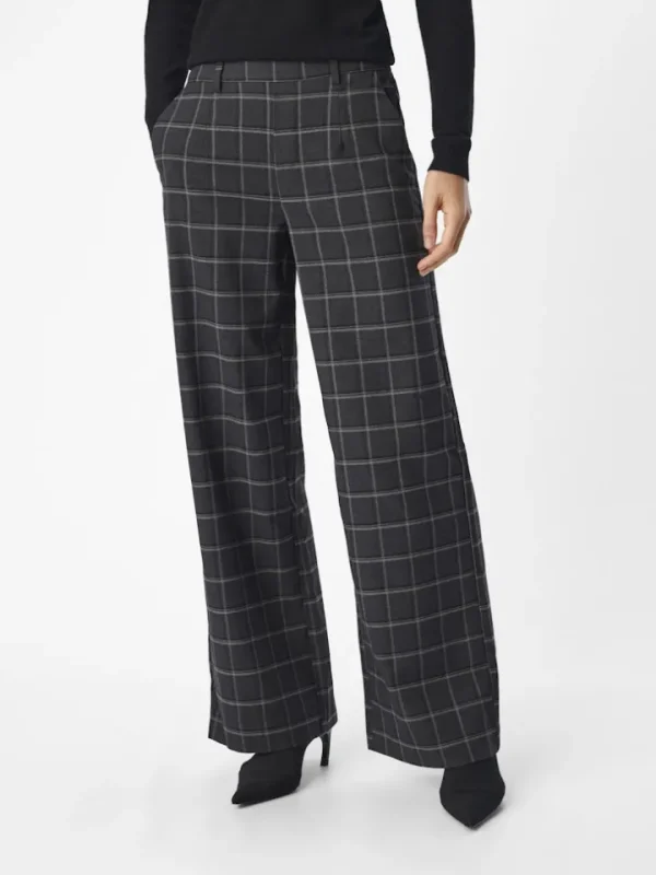 Object Pants<Linda Wide Leg Pants (Dark /Melange)