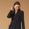Minueto Jackets | Blazers<LIPSTICK BLAZER JACKET (BLACK/MULTI)