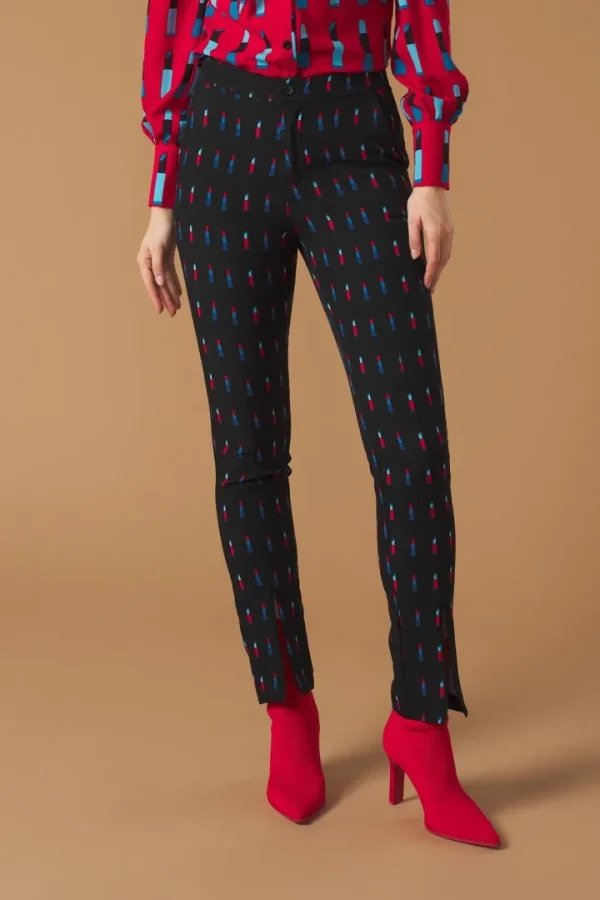Minueto Pants<LIPSTICK TROUSERS (BLACK/MULTI)