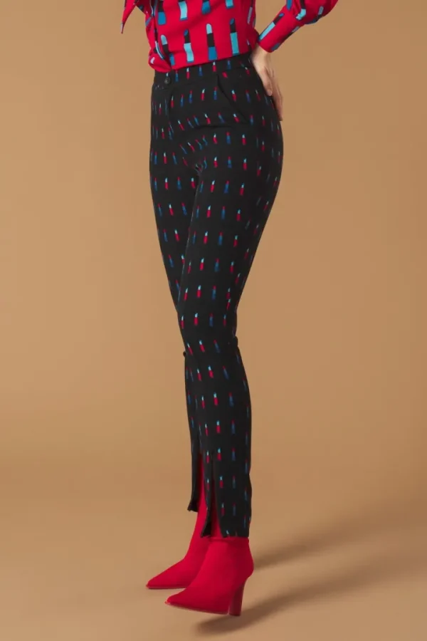 Minueto Pants<LIPSTICK TROUSERS (BLACK/MULTI)