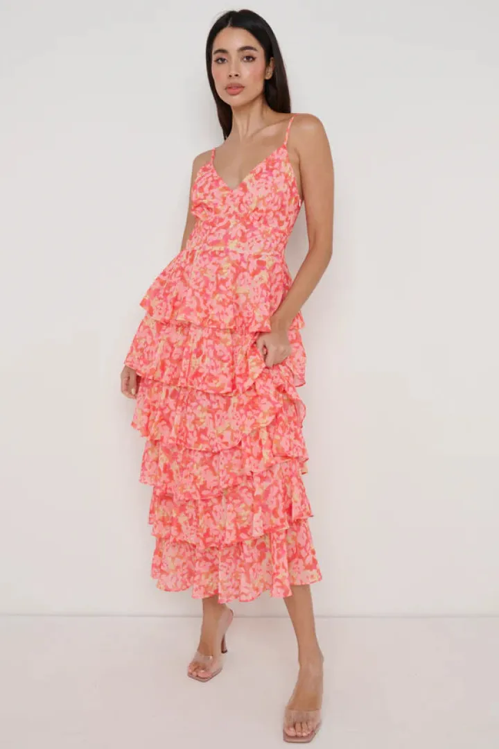 lissy_ruffle_midaxi_dress_0.webp Pretty Lavish Occasionwear<LISSY RUFFLE MIDAXI DRESS (ORANGE/PINK)