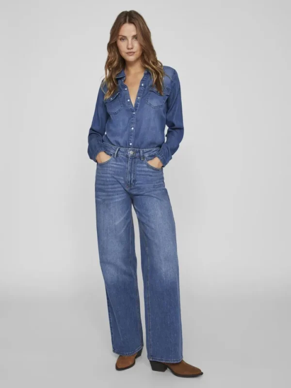 Vila Shirts & Blouses<Luca Denim Shirt (Dark Wash)