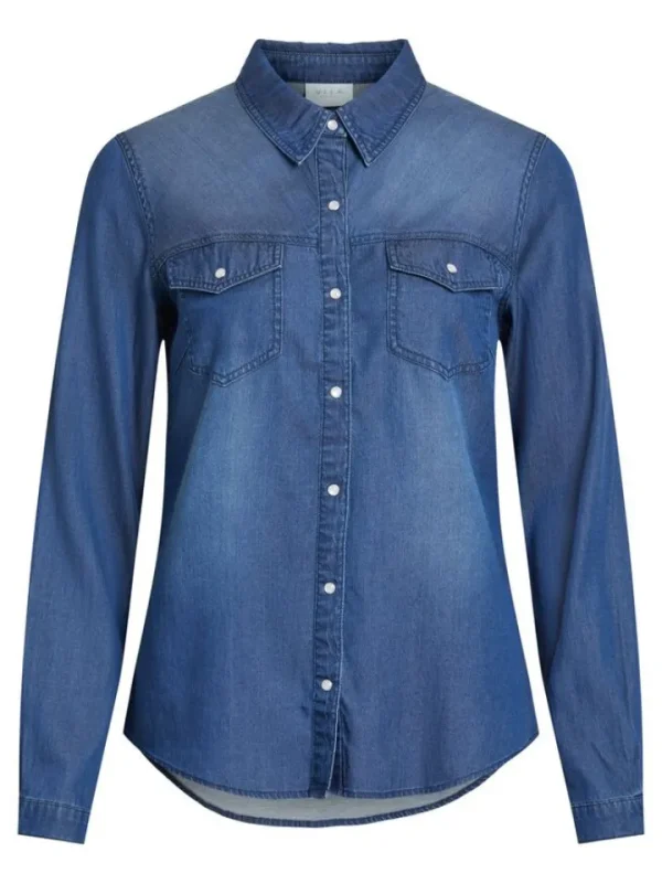 Vila Shirts & Blouses<Luca Denim Shirt (Dark Wash)