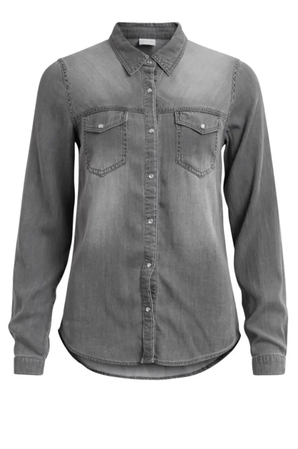 Vila Shirts & Blouses<Luca Denim Shirt (Light Grey)