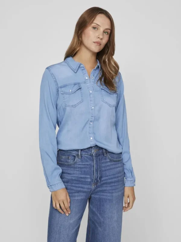 Vila Shirts & Blouses<Luca Denim Shirt (Medium Blue)