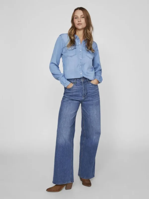Vila Shirts & Blouses<Luca Denim Shirt (Medium Blue)