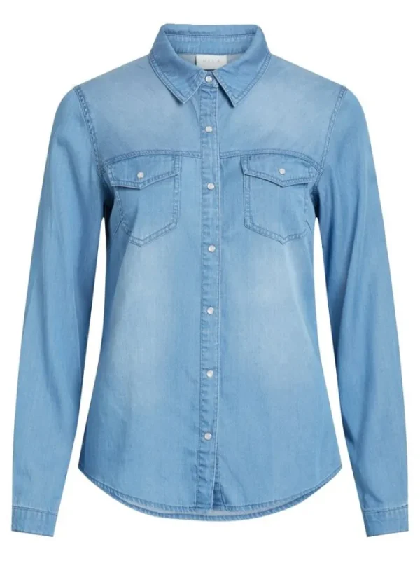 Vila Shirts & Blouses<Luca Denim Shirt (Medium Blue)