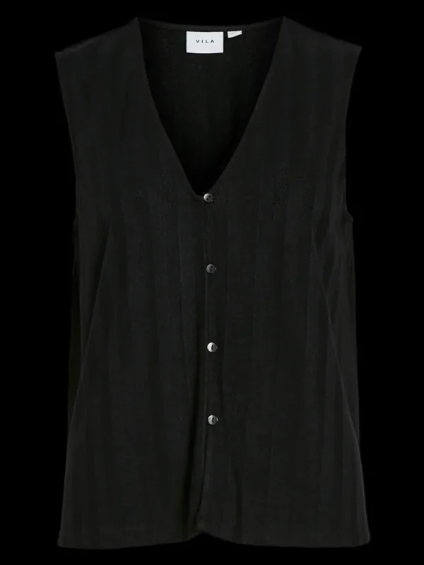 Vila Camis & Vests | Jumpers & Cardigans<Lucea V-Neck Vest (Black)