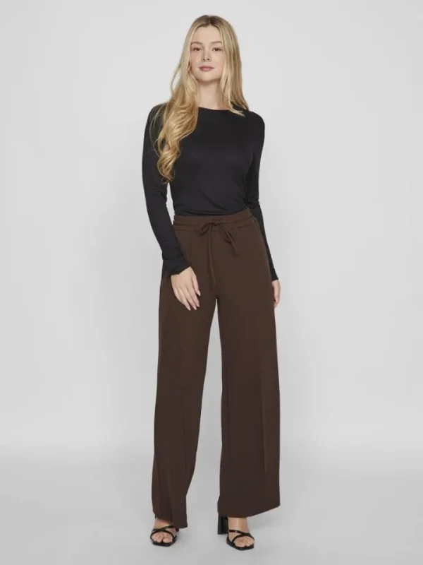 Vila Pants<Luna Wide Leg Pants (Coffee Bean)