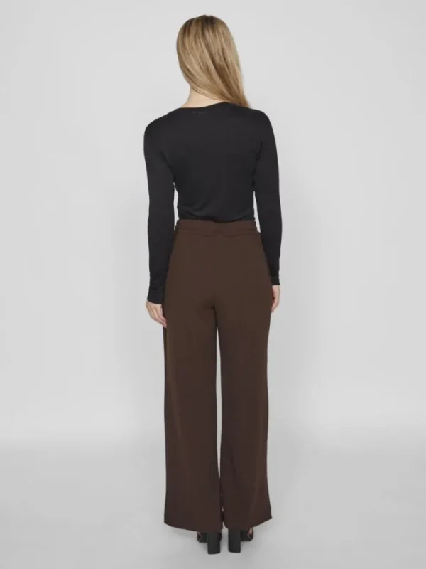 Vila Pants<Luna Wide Leg Pants (Coffee Bean)