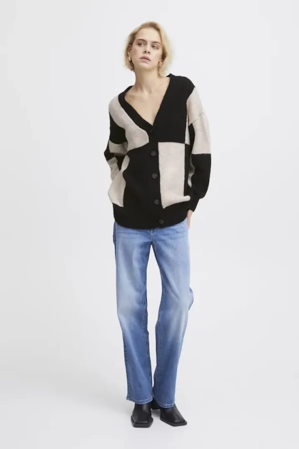 Ichi Jumpers & Cardigans<LURA CARDIGAN (METEORITE CHECK)