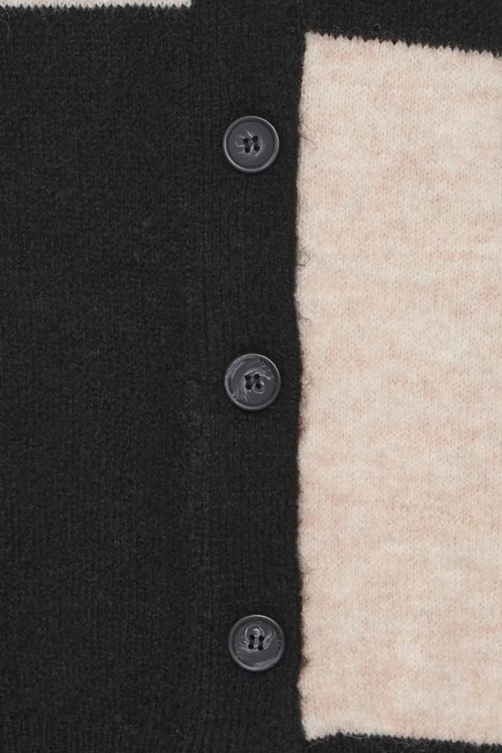 lura_cardigan_meteorite_c_6.webp Ichi Jumpers & Cardigans<LURA CARDIGAN (METEORITE CHECK)