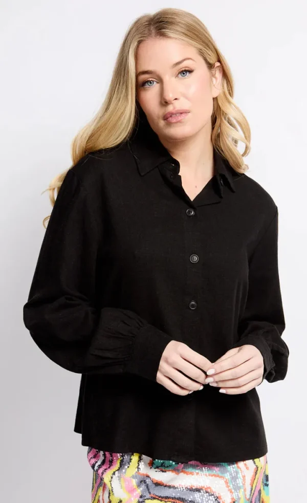 Little Mistress Shirts & Blouses<Lyndsey Linen Shirt (Black)