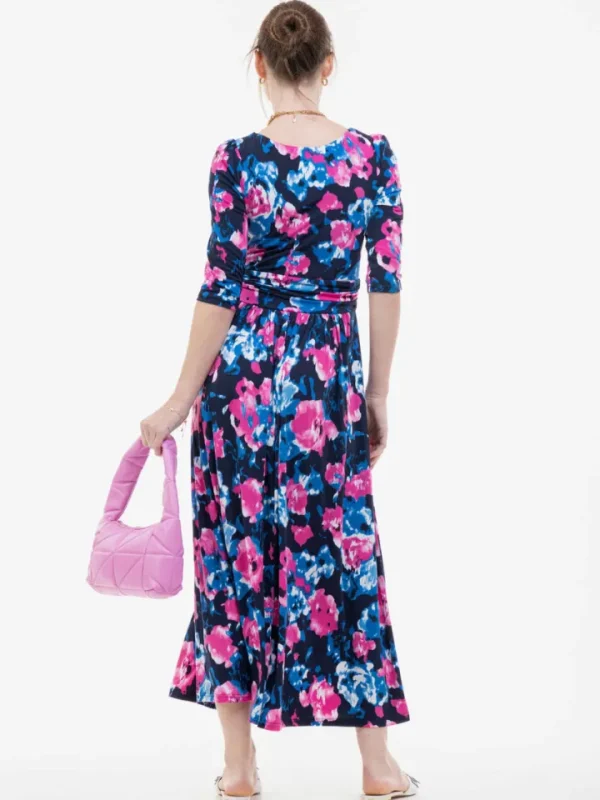 Jolie Moi Occasionwear<Macara Wrap Maxi Dress | Abstract Floral (Navy)