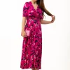 Jolie Moi Occasionwear<Macara Wrap Maxi Dress | Pink Abstract