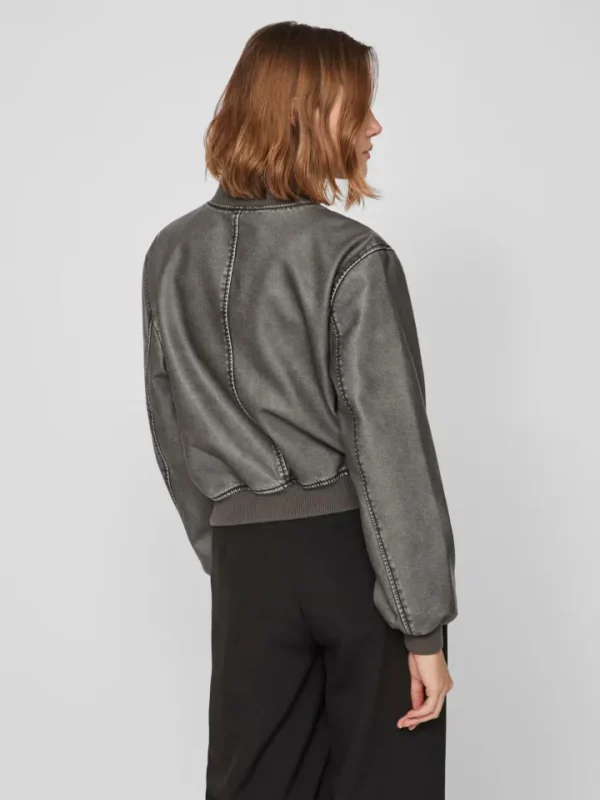 Vila Jackets<MACKA WASHED BOMBER JACKET (GREY)d