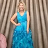 GoaGoa Occasionwear | Dresses<Madalena Tulle Maxi Dress (Aqua Print)