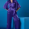 Closet Jumpsuits<Maddie Purple Wide Leg Jumpsuit