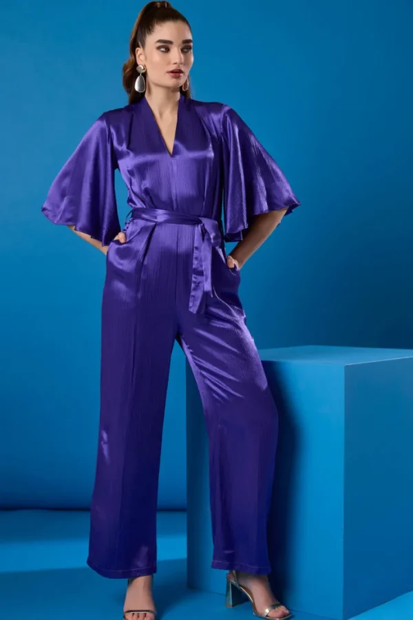 Closet Jumpsuits<Maddie Purple Wide Leg Jumpsuit