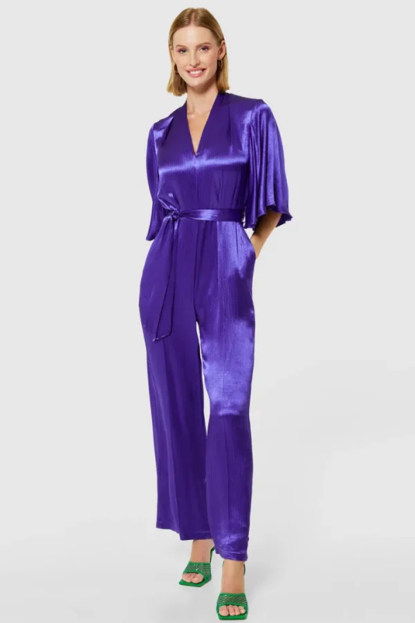 Closet Jumpsuits<Maddie Purple Wide Leg Jumpsuit