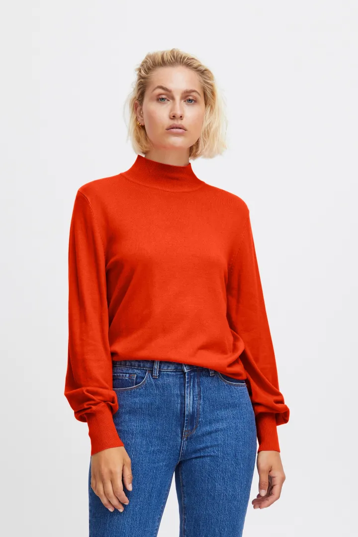 mafah_jumper_orange_0.webp Ichi Jumpers & Cardigans<MAFAH JUMPER (ORANGE)