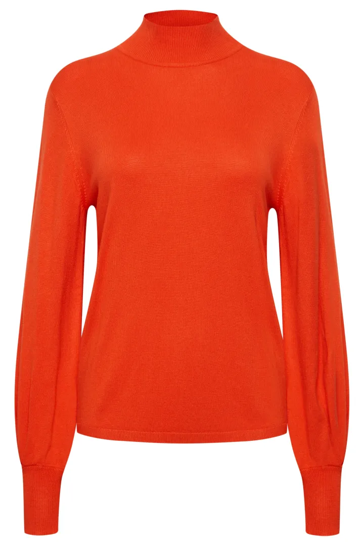 mafah_jumper_orange_4.webp Ichi Jumpers & Cardigans<MAFAH JUMPER (ORANGE)