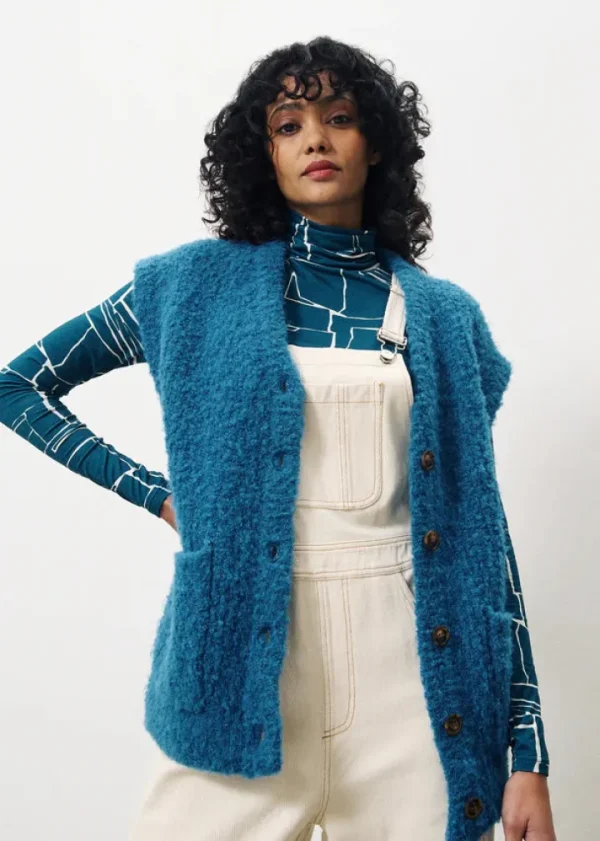Frnch Jumpers & Cardigans<Magaly Gilet (Petrol )