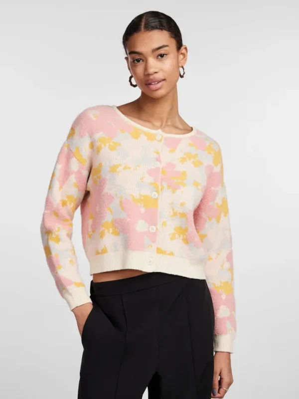 Pieces Jumpers & Cardigans<MAGGIE CARDIGAN (CLOUD DANCER/MULTI)