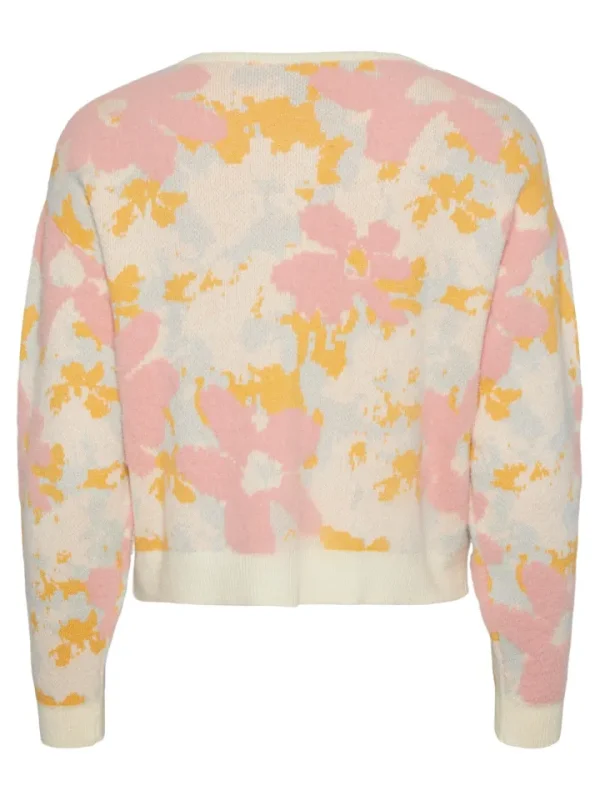 Pieces Jumpers & Cardigans<MAGGIE CARDIGAN (CLOUD DANCER/MULTI)