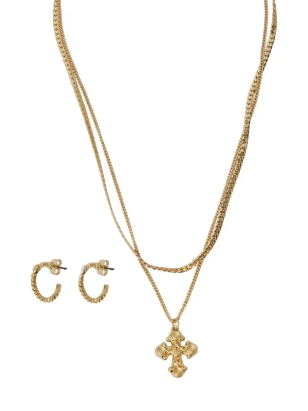 Pieces Jewellery<MANA EARRINGS & NECKLACE SET (GOLD)