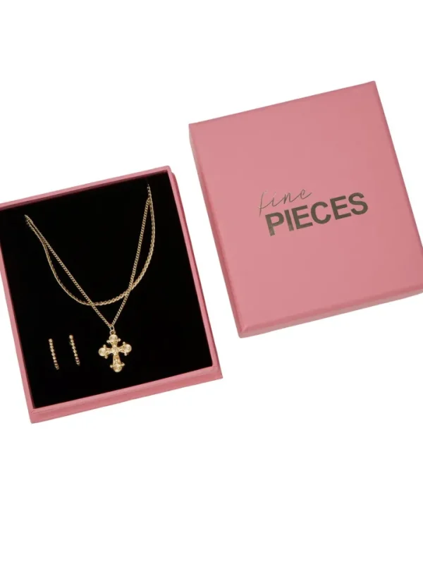 Pieces Jewellery<MANA EARRINGS & NECKLACE SET (GOLD)