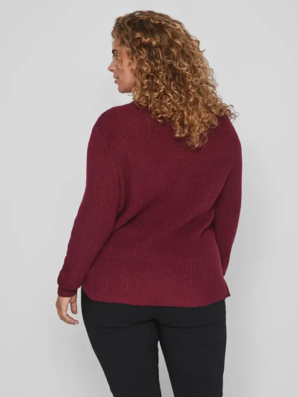 Vila Evoked Jumpers & Cardigans<MANDY LACE NECK L/S KNIT JUMPER (BEET RED)